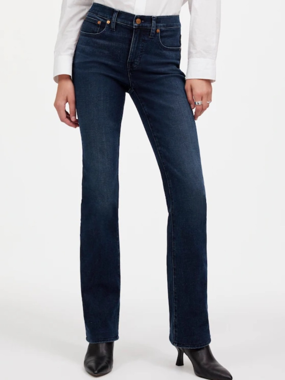 Madewell Kick Out Full Length Dark Wash Mid Rise Jeans